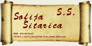 Sofija Sitarica vizit kartica